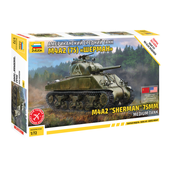 Zvezda 5063 , M4A2 "Sherman" 75mm Czołg Średni , 1:72